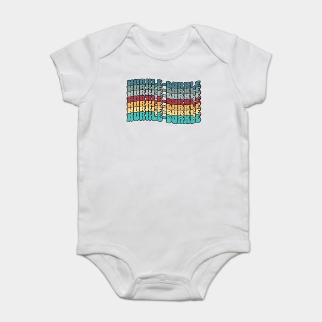 Hurkle Durkle Scottish Slang for lazing in bed instead of getting up in the morning, vintage design Baby Bodysuit by Luxinda